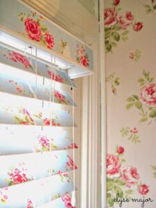 Decoupage Blinds. Left: Savannah by Pottery Barn Kids; right: Antique Rose Bouquet, Cath Kidston